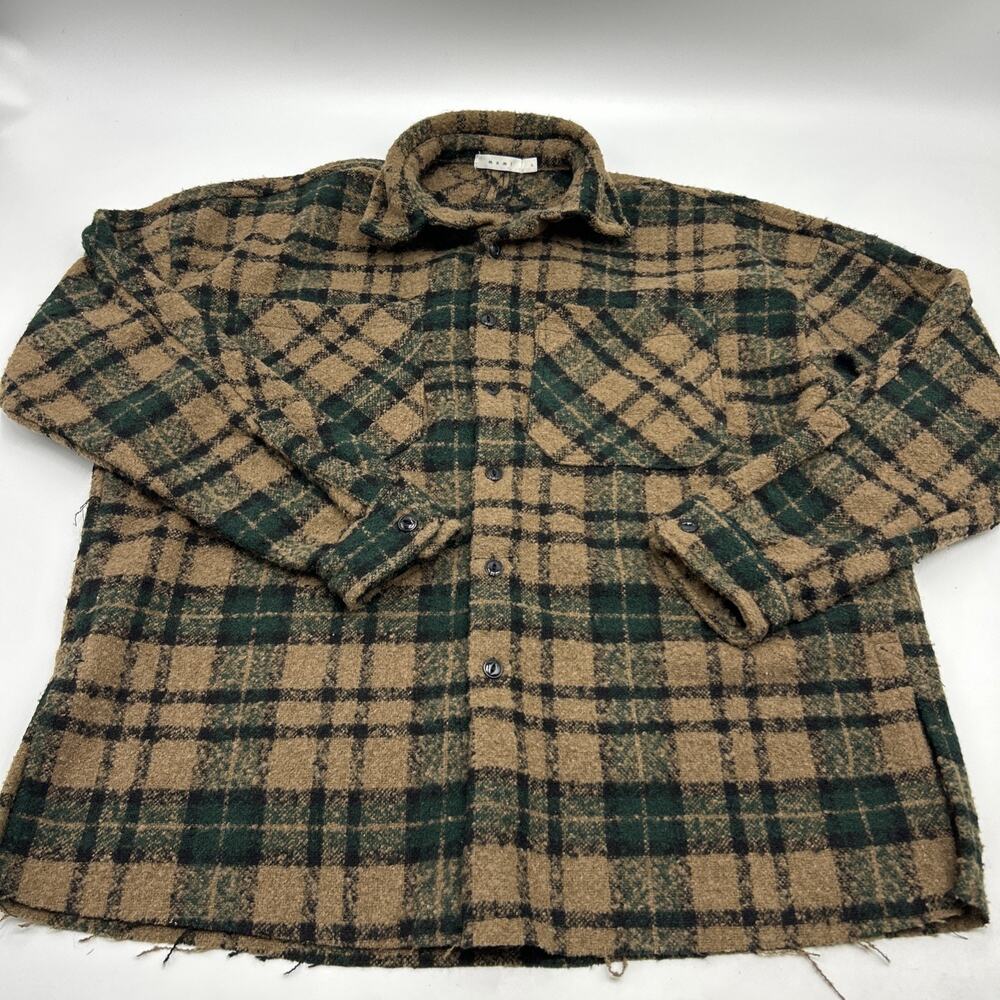 MNML Heavy Duty Knit Flannel Mens L Field Ranch Oversized Shirt Jacket Shacket